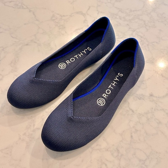 Rothy's Shoes - Rothy’s Maritime Navy Blue Soft Flexible Knit Slip On Flats Round Toe Sz 7.5